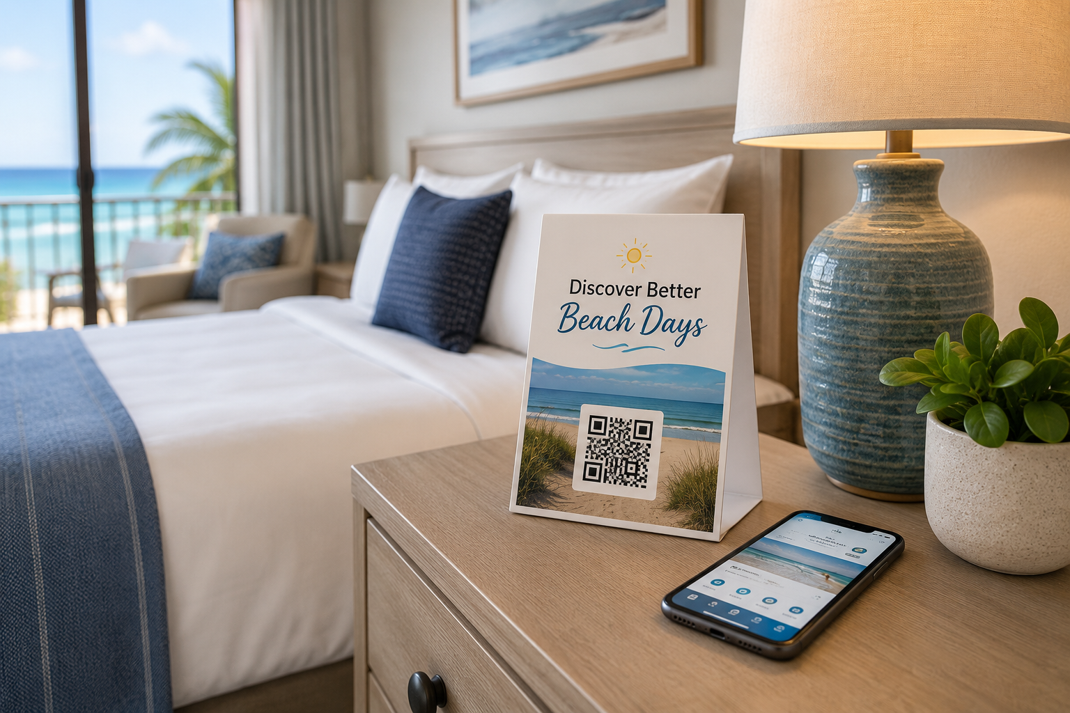 Beach Buddy Vacation Pass displayed in a guest room