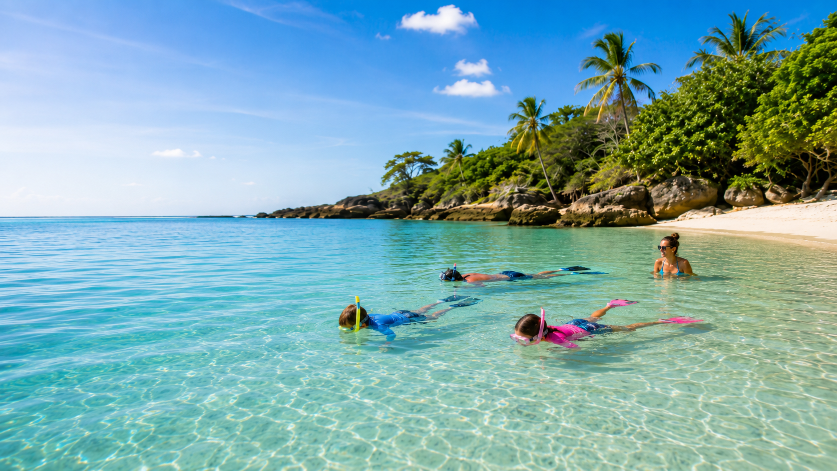 Family enjoying a snorkeling excursion